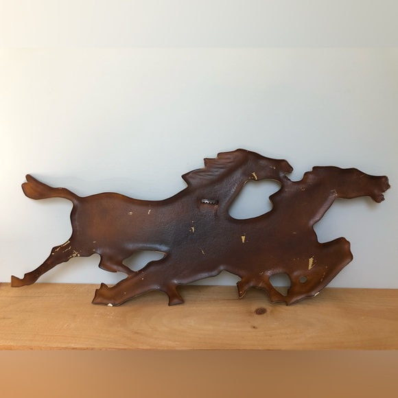 Vintage Galloping Wild Horses Large Cast Wall Art - Picture 11 of 16